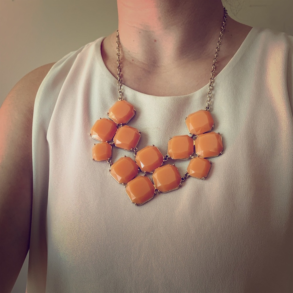 Orange and Gold Statement Necklace